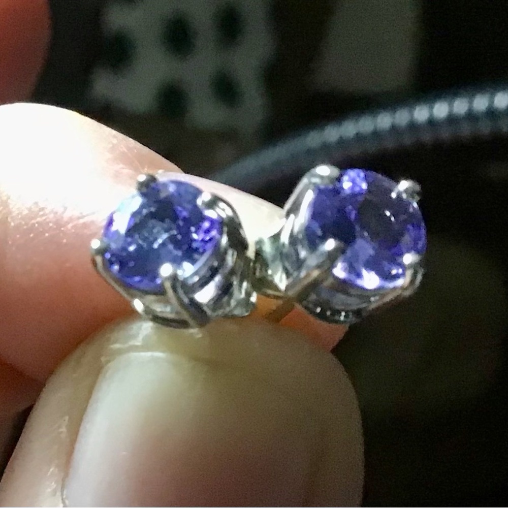 JTV Tanzanite 1.11ctw Silver Solitaire Earrings